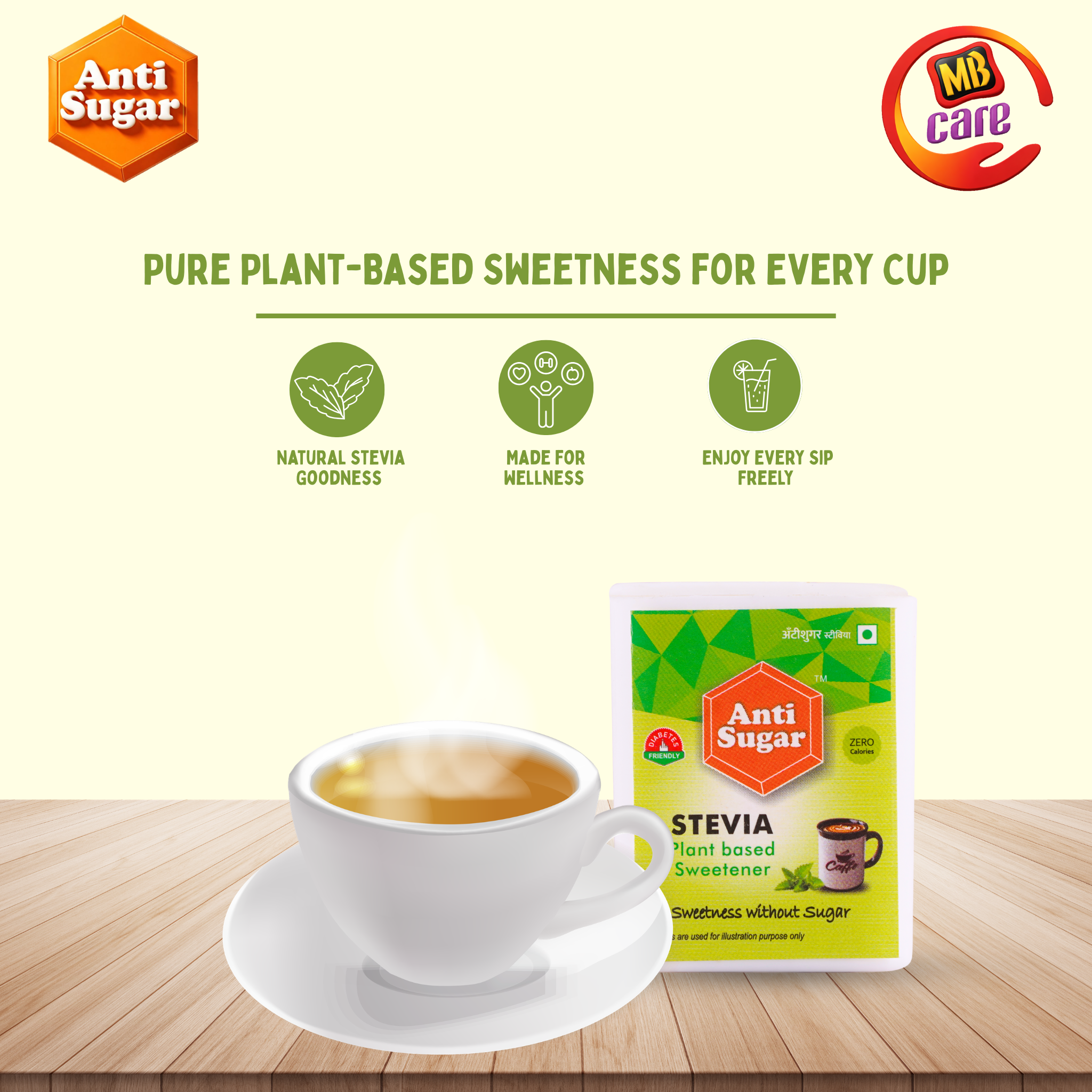 Anti Sugar Stevia . -- Sugar Cubes .
