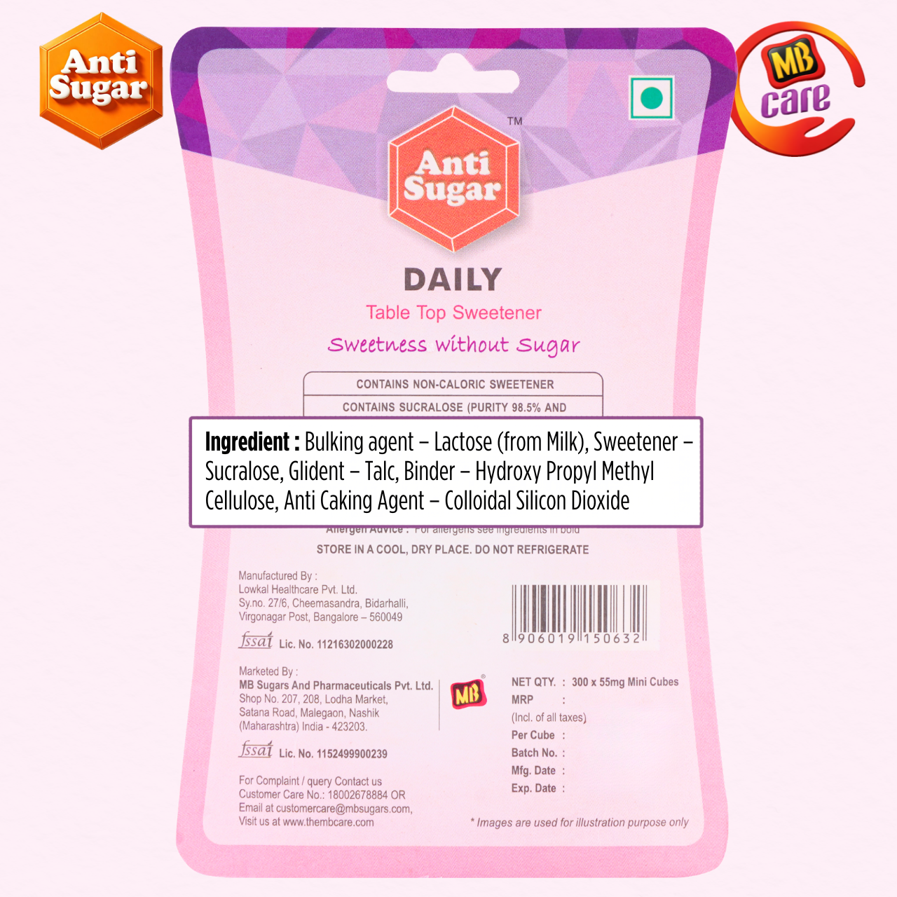 AntiSugar DAILY -- Mini Cubes .